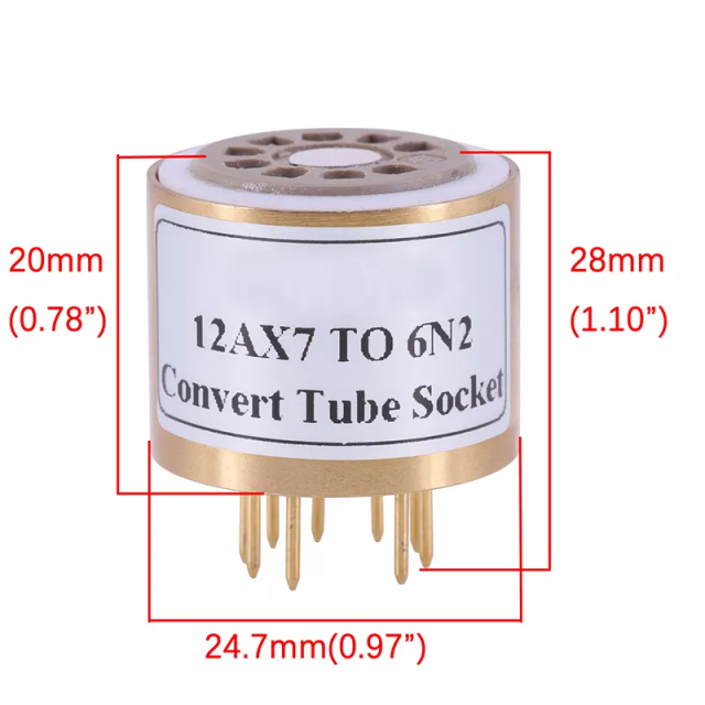 1PC handmade 12AX7 TO 6N2 12AU7 To 6N2 vacuum tube adapter socket converter
