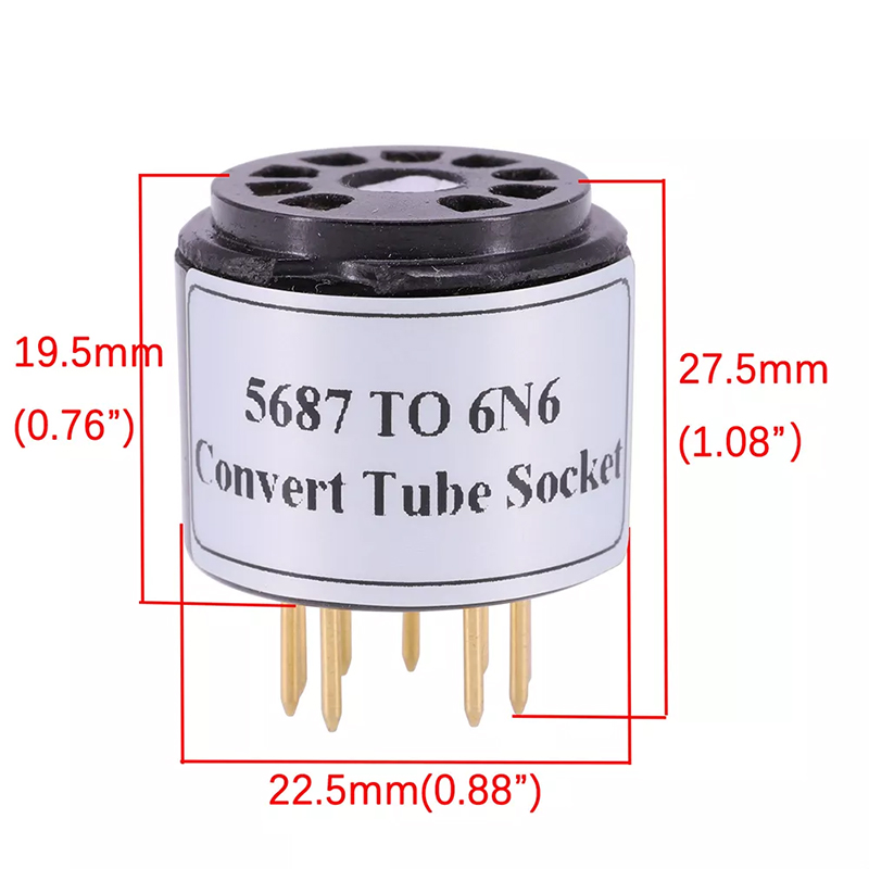 1PC Bakelite 9Pin TO 9Pin 6N6 Tube TO 5687 6.3V Audio DIY Vacuum Tube socket Convert Adapter
