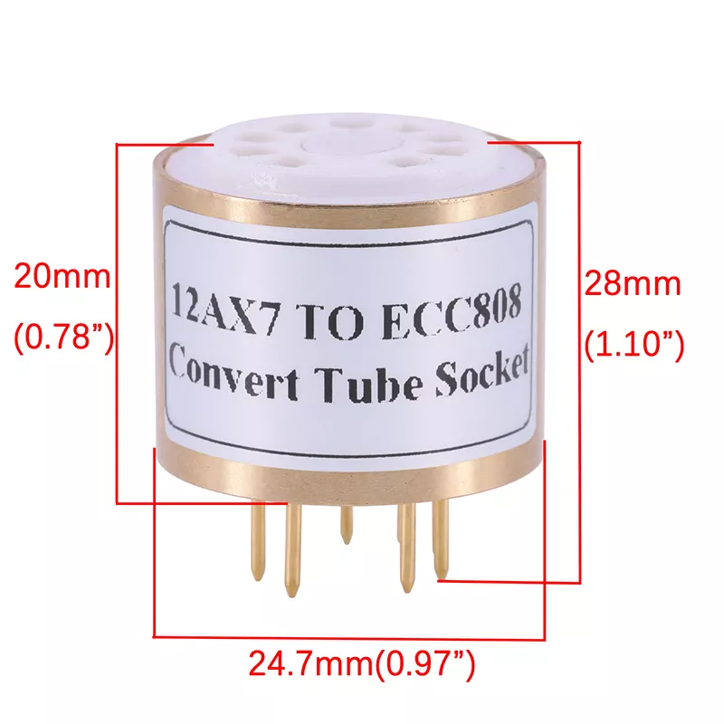 1PC 12AX7 TO ECC808 Vacuum Tube socket Convert Adapter for Tube AMP DIY