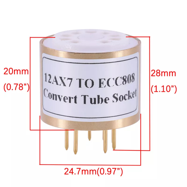 1PC 12AX7 TO ECC88 vacuum tube adapter socket converter