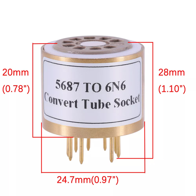 1PC Ceramic 5687 TO 6N6 E88CC 6922 6DJ8 Vacuum Tube socket Adapter