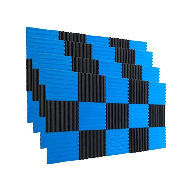 48pcs/lot Pack BLACK Red Acoustic Foam Panel Wedge Studio Soundproofing Wall Tiles 12" X 12" X 1" 300X300X25mm  Stock in USA and Germany