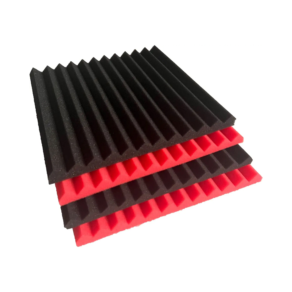 48pcs/lot Pack BLACK Red Acoustic Foam Panel Wedge Studio Soundproofing Wall Tiles 12" X 12" X 1" 300X300X25mm  Stock in USA and Germany
