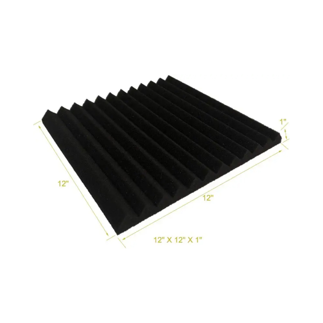 48pcs/lot Pack BLACK Red Acoustic Foam Panel Wedge Studio Soundproofing Wall Tiles 12" X 12" X 1" 300X300X25mm  Stock in USA and Germany
