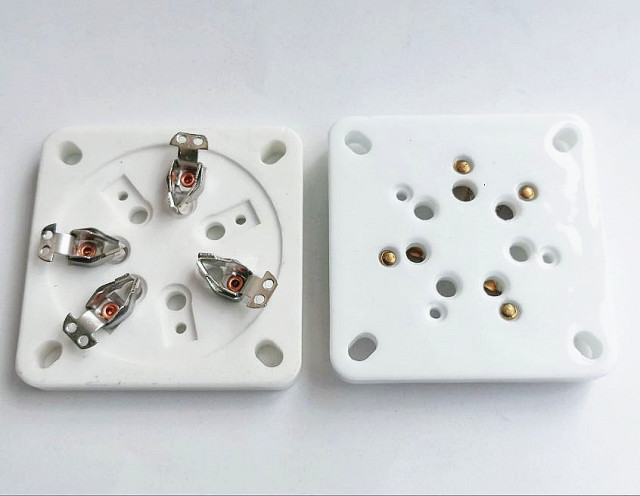 1PC 7Pin Tube Socket Base Chassis Mount Ceramic Vacuum Tube socket silver plated for GM70 GM71