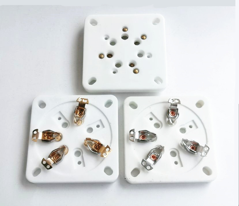1PC 7Pin Tube Socket Base Chassis Mount Ceramic Vacuum Tube socket Gold plated for GM70 GM71