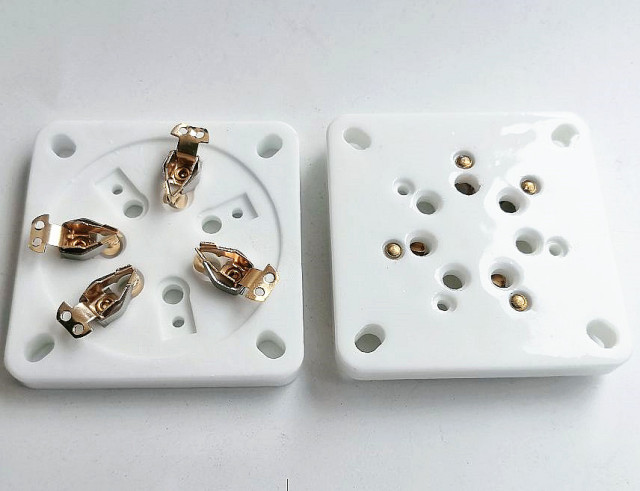 1PC 7Pin Tube Socket Base Chassis Mount Ceramic Vacuum Tube socket Gold plated for GM70 GM71