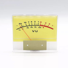 1PC H-7438 yellow DC 500uA dB Power panel meter for tube amplifier DIY Speaker CD DVD player