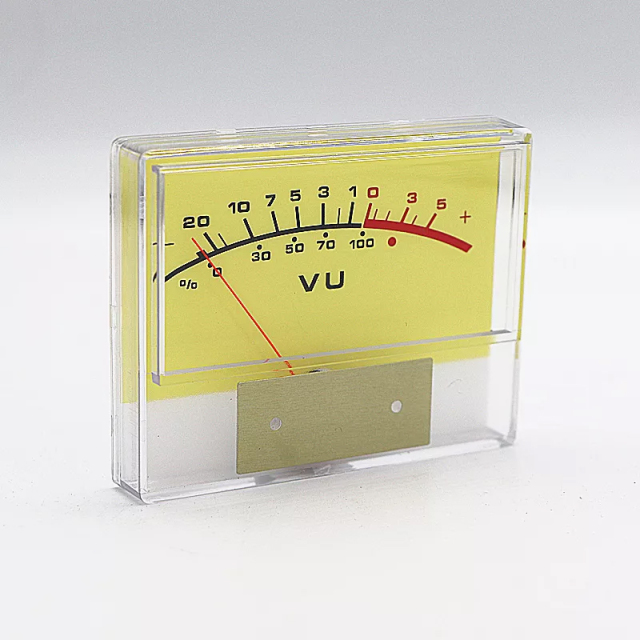 1PC H-7438 yellow DC 500uA dB Power panel meter for tube amplifier DIY Speaker CD DVD player