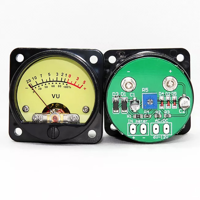 1PC SO-45 DC 500VU panel meter with yellow backlight for tube Amplifier speaker power supplier