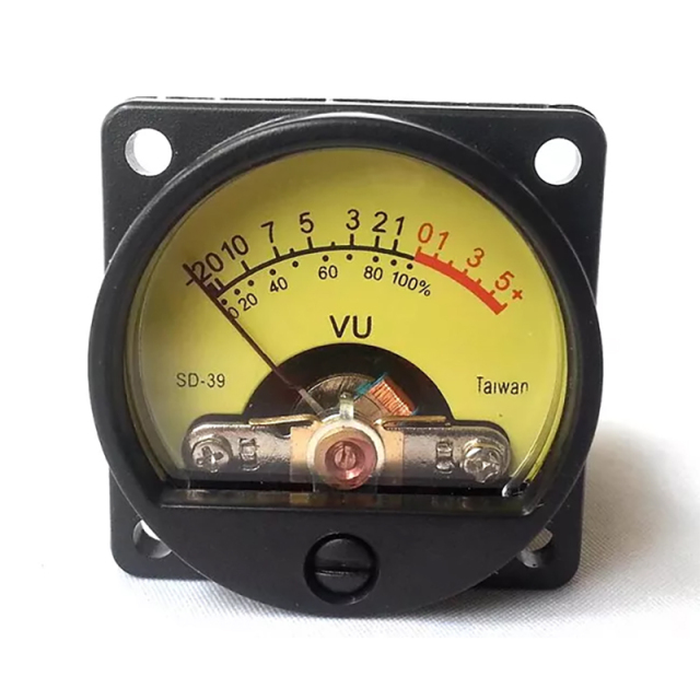 SO-39 1PC For HIFI Amplifier 39mm SD39 DB 500V VU panel meter With Yellow Back Light