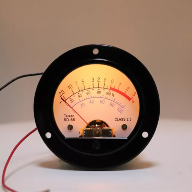 1PC SO-65 DC 500UA 650Ω VU panel meter with yellow backlight for tube Amplifier speaker power supplier