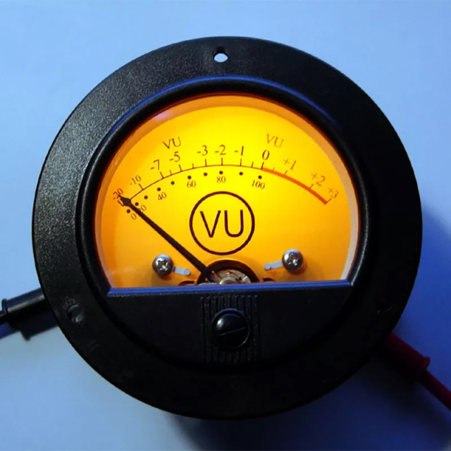 1PC SO-65 DC 100UA 4500Ω VU panel meter with yellow backlight for tube Amplifier speaker power supplier