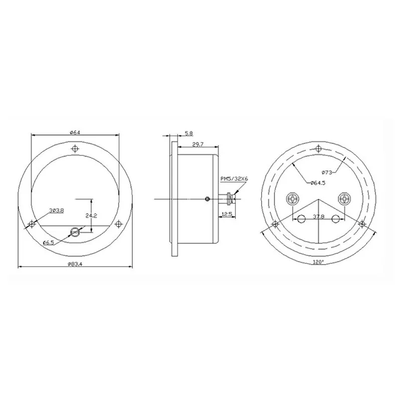 1PC SO-65 DC 500UA 650Ω VU panel meter with yellow backlight for tube Amplifier speaker power supplier