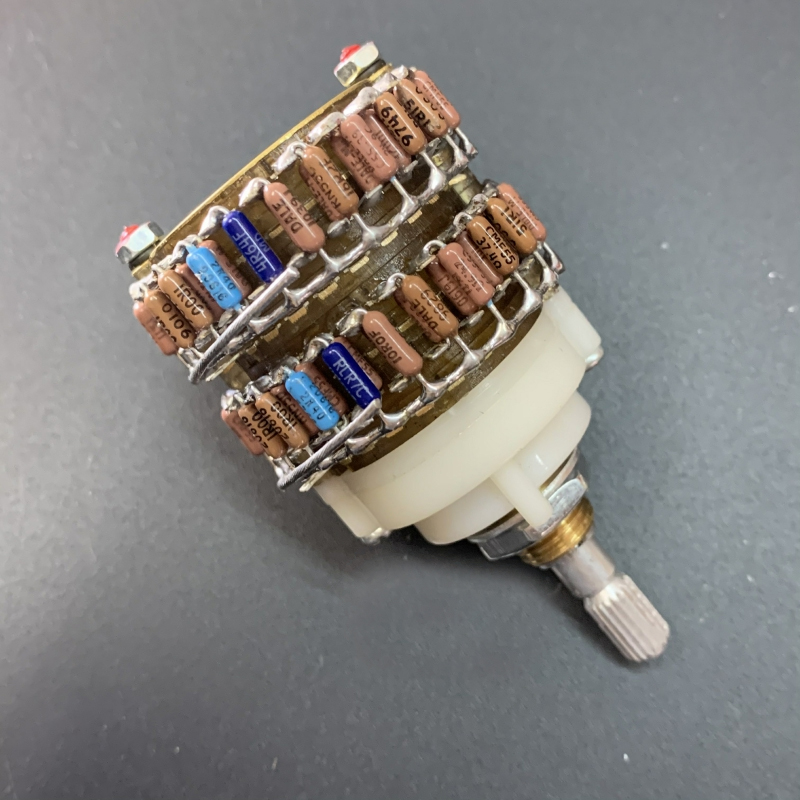 1pc 2 channels 10K 50K 100K 4 Pole 4X24 Step rotary switch volume Attenuator Potentiome​ter rotary switch with DALE Resistor peduncular shaft