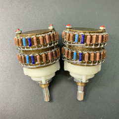 1pc 2 channels 10K 50K 100K 4 Pole 4X24 Step rotary switch volume Attenuator Potentiome​ter rotary switch with DALE Resistor peduncular shaft