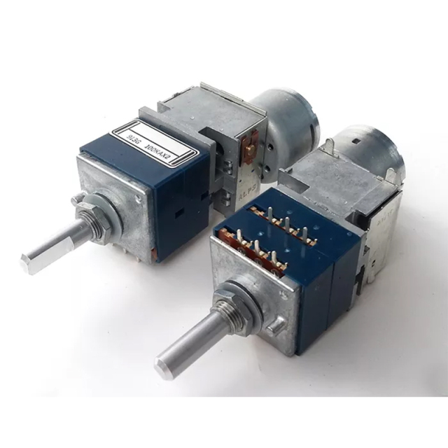 1PC ALPS RK27 motorized Potentiometer 50K 50KA 100K 6 pins Audio parts 25mm shaft