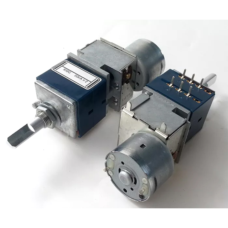 1PC ALPS RK27 motorized Potentiometer 50K 50KA 100K 6 pins Audio parts 25mm shaft