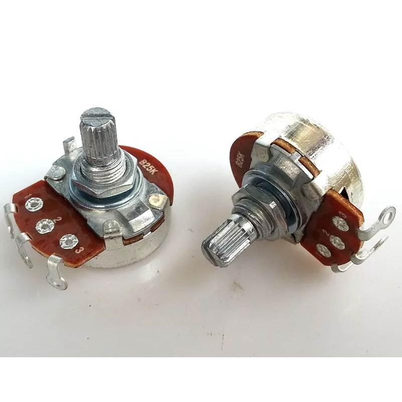 1PC 24 B type Single 3 soldering pin STEREO VOLUME Potentiometer peduncular shaft B5K B100K B10K B25K B2K B50K B1M B500K