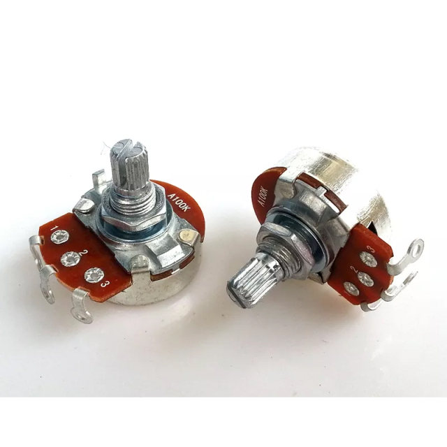 1PC 24 A type Single 3 soldering pin STEREO VOLUME Potentiometer peduncular shaft A500K A250K A100K A25K A1M