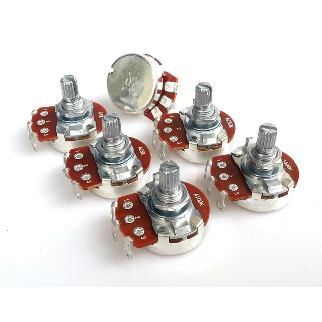 1PC 24 A type Single 3 soldering pin STEREO VOLUME Potentiometer peduncular shaft A500K A250K A100K A25K A1M