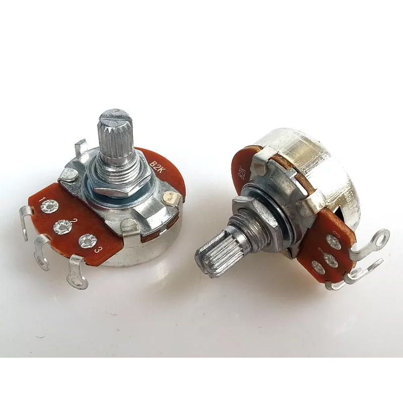 1PC 24 B type Single 3 soldering pin STEREO VOLUME Potentiometer peduncular shaft B5K B100K B10K B25K B2K B50K B1M B500K