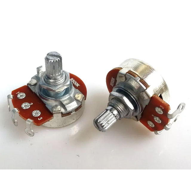 1PC 24 B type Single 3 soldering pin STEREO VOLUME Potentiometer peduncular shaft B5K B100K B10K B25K B2K B50K B1M B500K