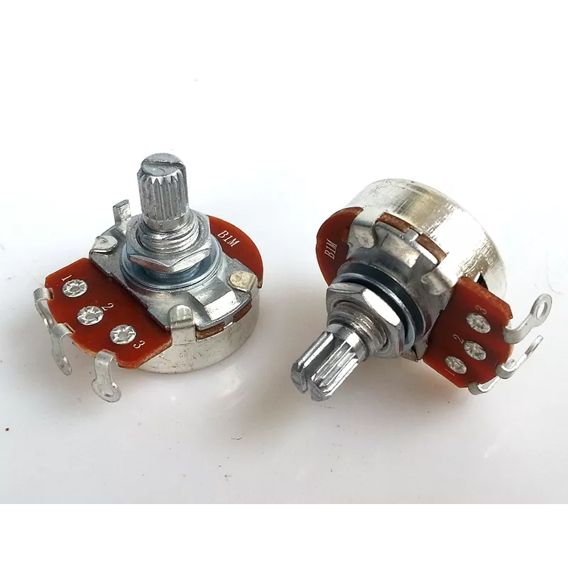 1PC 24 B type Single 3 soldering pin STEREO VOLUME Potentiometer peduncular shaft B5K B100K B10K B25K B2K B50K B1M B500K
