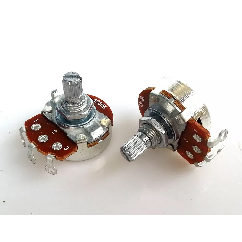1PC 24 A type Single 3 soldering pin STEREO VOLUME Potentiometer peduncular shaft A500K A250K A100K A25K A1M