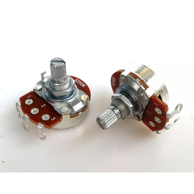 1PC 24 A type Single 3 soldering pin STEREO VOLUME Potentiometer peduncular shaft A500K A250K A100K A25K A1M