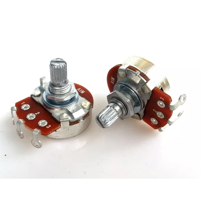1PC 24 A type Single 3 soldering pin STEREO VOLUME Potentiometer peduncular shaft A500K A250K A100K A25K A1M
