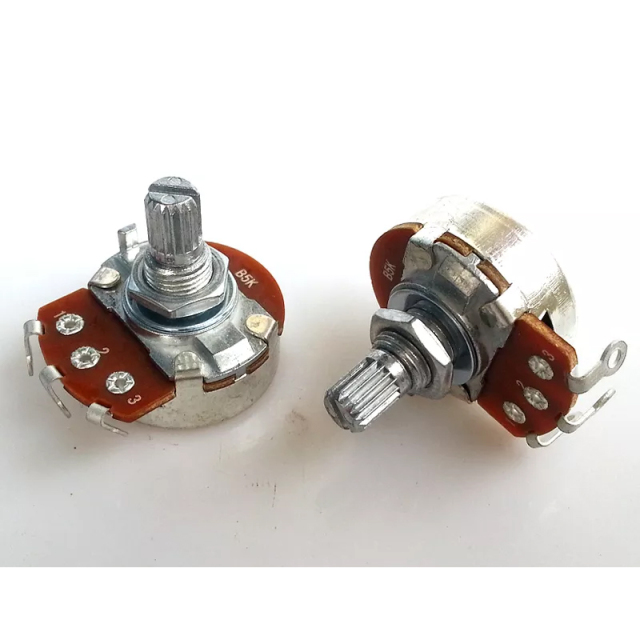 1PC 24 B type Single 3 soldering pin STEREO VOLUME Potentiometer peduncular shaft B5K B100K B10K B25K B2K B50K B1M B500K