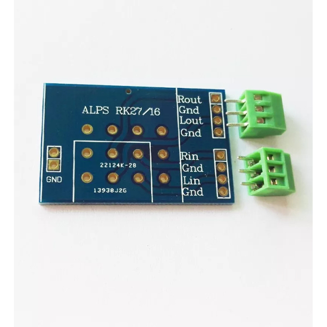 1PC Blue Black PCB for ALPS RK27 RK16 amplifer volume potentiometer with 2 terminal block connectors HIFI DIY parts