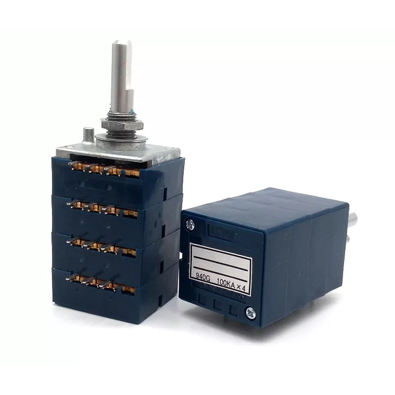1PC ALPS RK27 4 Channels Volume Potentiometer Attenuator LOG 10KA 20KA 50KA 100KA Hifi Audio DIY parts