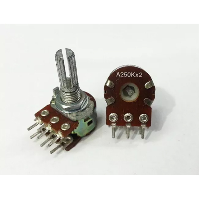 1PC 16 A type STEREO VOLUME Potentiometer Dual PCB 6pins A250K*2