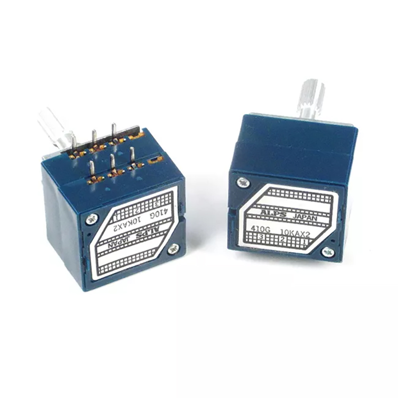1PC ALPS RK27 STEREO VOLUME Potentiometer Dual 10K 50K 100K 250K 2x3 6pins peduncular shaft
