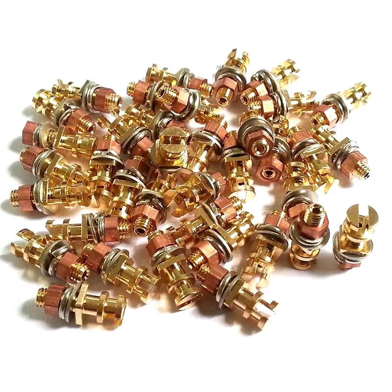50PCs Gold Plated Brass tag Board Turrets Posts Lugs FOR Tube Guitar Amp DIY