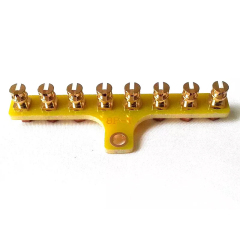1PC T-Style 8-Post Gold Plated Vintage FR4 Tag Board Tag Strip Turret Board Brass Lug Terminal Board