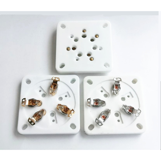1PC 7Pin Tube Socket Base Chassis Mount Ceramic Vacuum Tube socket silver plated for GM70 GM71
