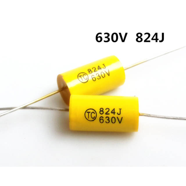 Audio DIY capacitor axial polyester film capacitor 630V 824 0.82UF 820NF