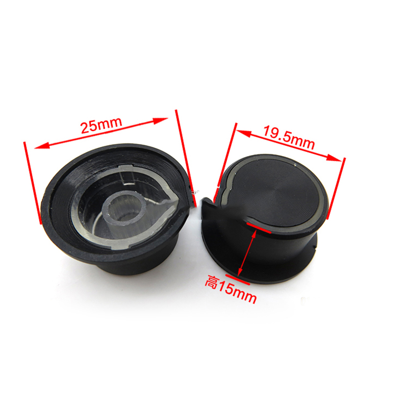 1PC 25X15mm Plastic AMP volume potentiometer Knob rachis hole 6.0mm hole for HIFI AMP