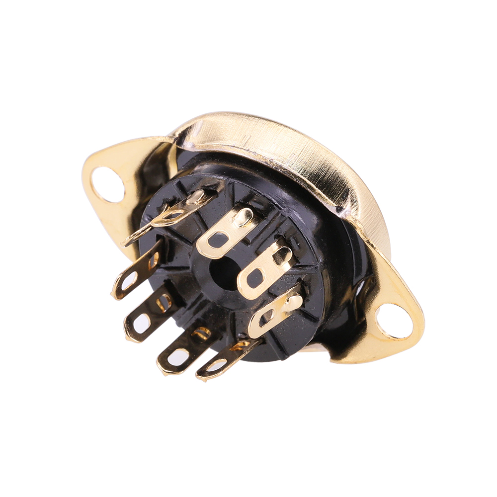 Gold Plated  12AX7 12AU7 6199 6922 EL84 ECC81 ECC82 ECC83 Tube Valve Socket 9Pin Bakelite Tube Socket Vacuum Tube Amplifier HIFI Audio DIY