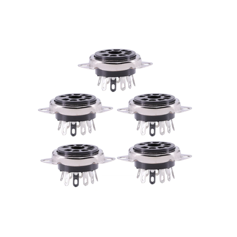 Tin Plated  12AX7 12AU7 6199 6922 EL84 ECC81 ECC82 ECC83 Tube Valve Socket 9Pin Bakelite Tube Socket Vacuum Tube Amplifier HIFI Audio DIY