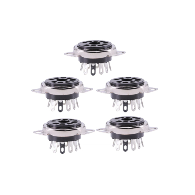 Tin Plated  12AX7 12AU7 6199 6922 EL84 ECC81 ECC82 ECC83 Tube Valve Socket 9Pin Bakelite Tube Socket Vacuum Tube Amplifier HIFI Audio DIY