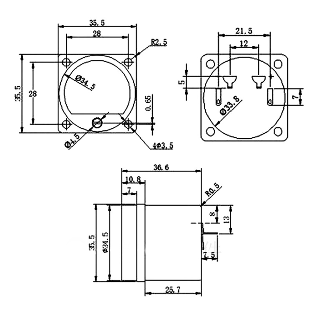 1PC 35mm Panel VU Meter 500VU with Backlight for tube amplifier