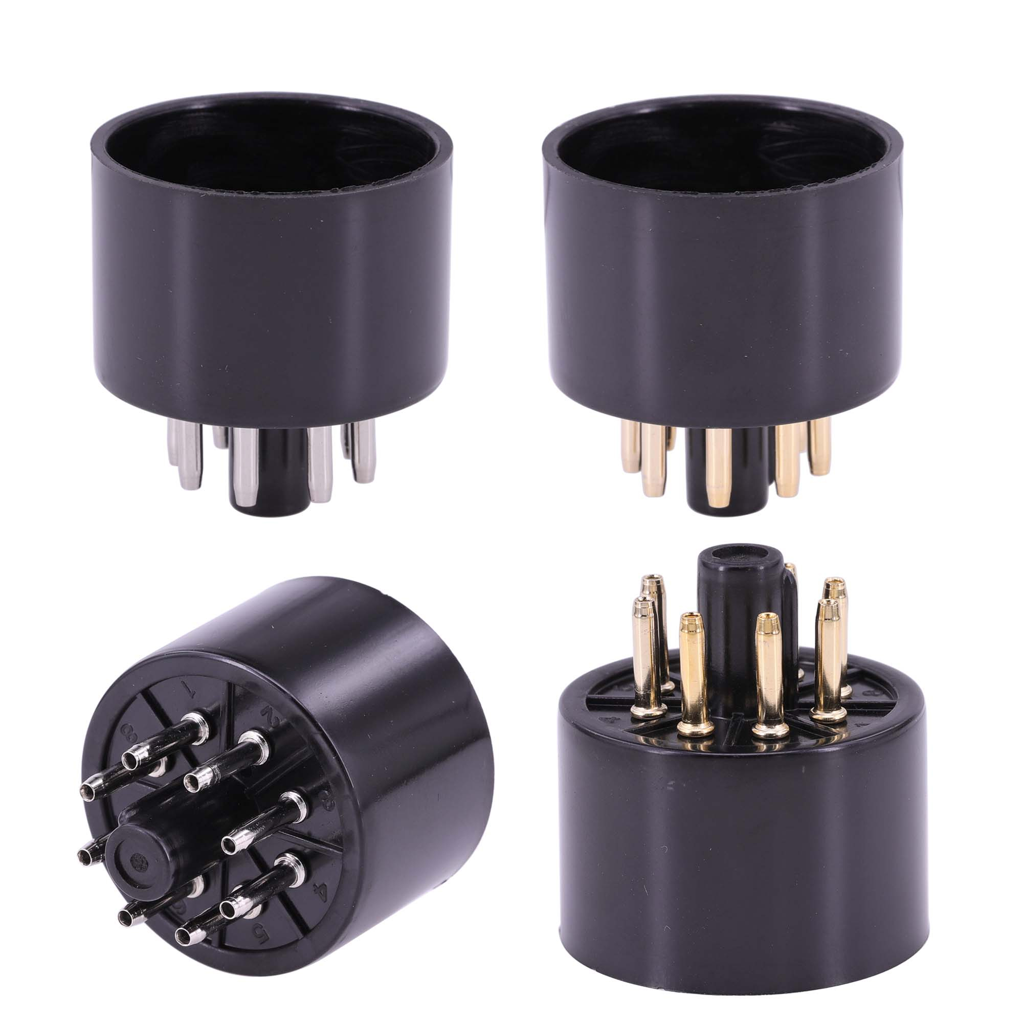 Gold plated Black Tube Socket S8AES Bakelite Tube Base For KT88 KT66 6550 EL34 GZ34 Vacuum Tube Amp HIFI DIY