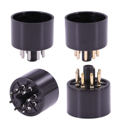 Gold plated Black Tube Socket S8AES Bakelite Tube Base For KT88 KT66 6550 EL34 GZ34 Vacuum Tube Amp HIFI DIY