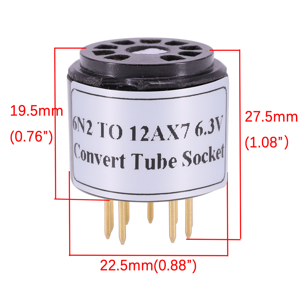 1PC 6922 6N2 TO 12AX7 ECC83 12AX7B 6.3V Bottom DIY Audio Vacuum Tube Adapter Socket Converter