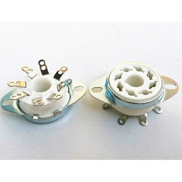 1PC Tin plated 8PIN Tube Socket Ceramic GZC8-Y-6 Valve Tube Base KT88 6550 EL34 6SN7 5Z3P Vacuum Tube Amplifier Vintage Audio HIFICeramic Tube Socket