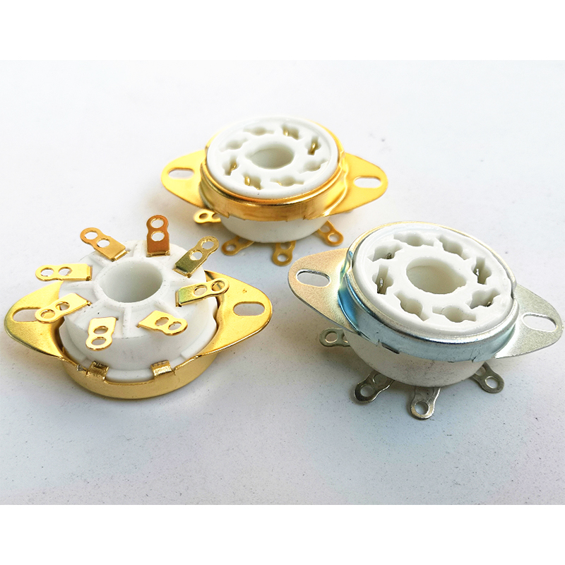 1PC Tin plated 8PIN Tube Socket Ceramic GZC8-Y-6 Valve Tube Base KT88 6550 EL34 6SN7 5Z3P Vacuum Tube Amplifier Vintage Audio HIFICeramic Tube Socket